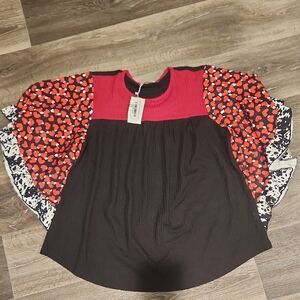 NWT LARGE SOUTHERN STITCH HEART BLOUSE